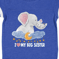 thumbnail image 4 of Inktastic I Love My Big Sister Cute Elephants with Moon and Stars Boys or Girls Baby Bodysuit, 4 of 5