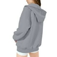 thumbnail image 4 of Coerni Girls' Oversized Full Zip Hoodie Sweatshirt Long Sleeve Hooded Y2K Fall Winter Outerwear Teen Preppy Trendy Jacket Coat, 4 of 6