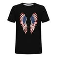 thumbnail image 3 of Elvqul Mens Summer Shirts Fourth of July Pullover Independence Day Black American Flag Short Sleeve Tee Shirts Trendy Shirts for Men Eagle, 3 of 5