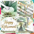 thumbnail image 4 of Gold Border Happy Retirement Banner Green Floral Retirement Party Banner Blue Gold Confetti Watercolor Celebration Banner for Retirement Party Indoor Event Photo Shoot, 4 of 9