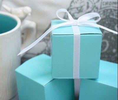 5 Robin's Egg Blue Nested Square Gift Boxes 6 and 7-Inch 3-Piece 