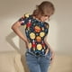 thumbnail image 3 of Fotbe Colorful Astronomy Body de Mujer con Cuello Redondo y Mangas Cortas, Sin Mangas Ajustado, Suave, Cómodo y Básico-XX-Large, 3 of 7