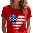 thumbnail image 4 of Levmjia Womens Top Printed Patriotic T Shirt 250th Anniversary Graphic Short Sleeve V Neck Casual Soft Breathable Polyester Blouse For Summer, 4 of 5