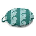 thumbnail image 1 of Nautical Round Floor Cushion with Handle, Cartoon Design Swirling Ocean Waves Flow in Pastel Colors Print, Decorative Pillow for Living Room & Dorms, 18" Round, Teal and Pale Seafoam, by Ambesonne, 1 of 4