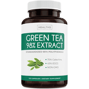 Healths Harmony Green Tea Extract (NON GMO) 120 Capsules With High Potency EGCG For Weight Loss & Metabolism Boost - Natural Diet Pills - Powerful Polyphenol Catechins Antioxidant Supplement