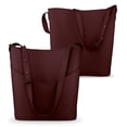 thumbnail image 1 of Women PU Leather Bucket Tote Shoulder Bag Handbag Purse with Small Bag, 1 of 5