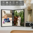thumbnail image 4 of GHOJET Double Picture Frame 7 x 5Inch Metal Hinged 2 Photos Frame Desk Picture Frame with Glass Folding Photo Frames Vertical with Real Glass Front Tabletop Vertical Frame for Wedding Family Pictures, 4 of 8
