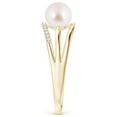 thumbnail image 3 of ANGARA Japanese Akoya Cultured Pearl Triple Split Shank Ring in 14K Yellow Gold for Women | June Birthstone, Birthday, Anniversary, Jewelry Gift for Women | Pearl Ring, 3 of 9