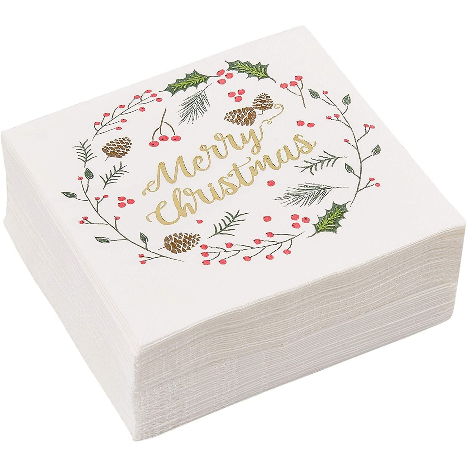 difficult gesture Store 50 ct Merry Christmas Cocktail Paper Napkins for Holiday Party Supplies & Xmas  Table Decorations, Wreath Design, 5 in - Walmart.com