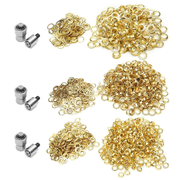 iMeshbean Heavy Duty Hand Press Eyelet Grommet Machine with 3 Die (#0#2#4) & 2000Pcs Golden Grommets Gold Eyelet Craft Tool Kit Hole Punches Machine (1000pcs 1/4 inch）