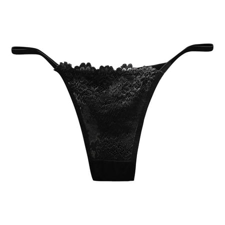 Rovga Underwear Women Lace Slim Thong Low Waist Hot Thin Seamless Cotton Thin Strap Panties Female Comfy Stretch Panty