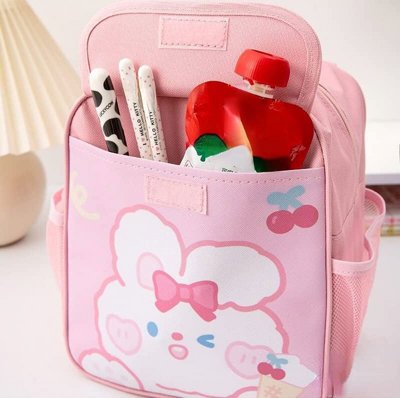 Kawaii Hello Kitty Canvas Lunch Bag Handbag Stitch Korean Styel Fresh  Student Lunch Box Bags Mummy Bag Accessories For Girls