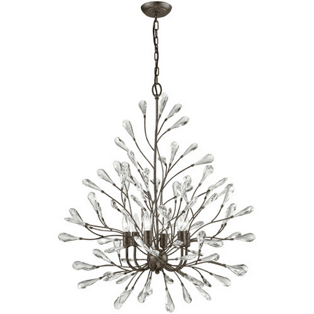 

Chandeliers 6 Light With Sunglow Bronze Finish Clear Crystal Candelabra 31 inch 360 Watts - World of Lamp