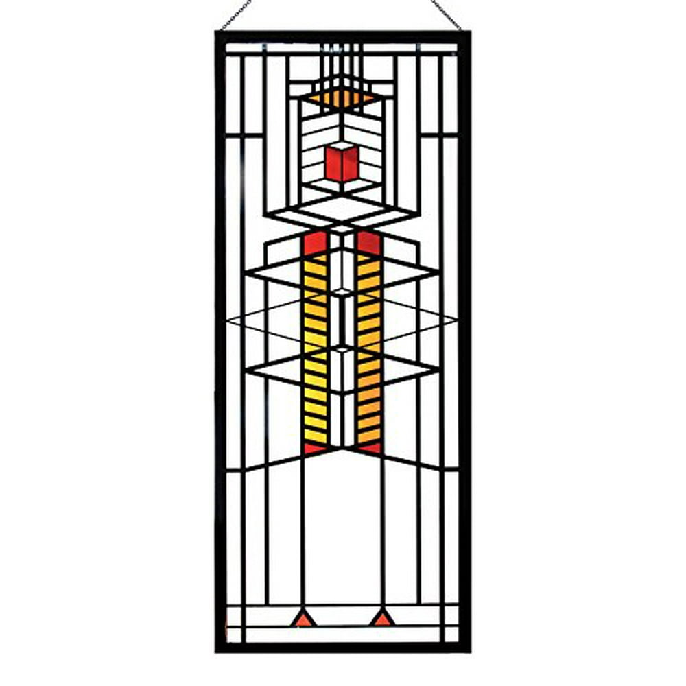 Frank Lloyd Wright Robie Window Stained Glass 14" x 5.75"
