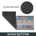 thumbnail image 7 of Bohemian Blue Geometric Design Rugs and Mats Non Skid Washable Absorbent Microfiber Soft Kitchen Mat for Floor Set Of 2 Decor Stain Resistant 17"x47"+17"x30", 7 of 7