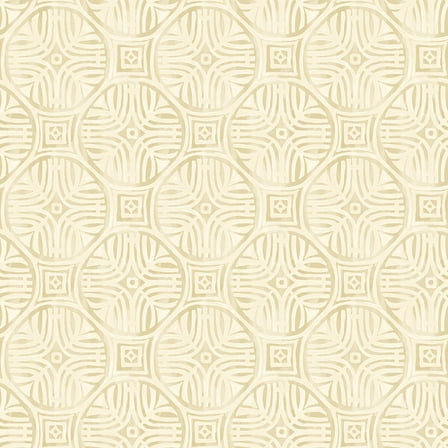 Chesapeake Sandee Butter Medallion Wallpaper, 20.5-in by 33-ft