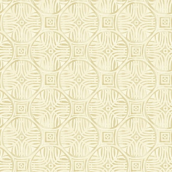 Chesapeake Sandee Butter Medallion Wallpaper, 20.5-in by 33-ft