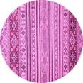 thumbnail image 1 of Ahgly Company Indoor Round Abstract Pink Modern Area Rugs, 8' Round, 1 of 4