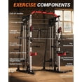 thumbnail image 6 of GARVEE All in One Smith Machine Home Gym,2200lbs Squat Rack with Weight Bar,Dual LAT Pull-Down Systems & Cable Crossover Machine,Red & Black, 6 of 8