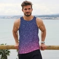 thumbnail image 6 of Lsque Violet Glitter Pattern Mens Tank Tops Muscle Athletic Quick Dry Sleeveless Workout Fitness T Shirts Beach Tank Top, Loose-fit Sleeveless Shirt for Men-Medium, 6 of 7