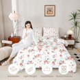 thumbnail image 3 of Manfei Cottagecore Blossom Rose Twin Comforter Sets 2pcs,Romantic Flowers Leaves Bedding Set,1 Comforter and 1 Pillowcase,Reversible, 3 of 6