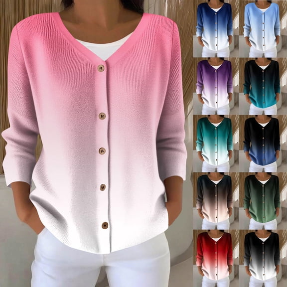 Hfnxid Tie Dye Cardigan Sweaters for Women Plus Size Long Sleeve Cardigans Casual Button Down Sweaters Fall Outerwear