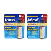 Anbesol Maximum Strength Instant Pain Relief Liquid 0.41 oz (Pack of 2)