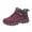 Wine, variant on Women's Winter Hiking Ankle Boots, Waterproof Non-Slip Fleece Lined Lace Up Velcro Strap Snow Walking Sneakers, Round Toe Outdoor Warm Short Boots for Ski Daily Commute Dark Purple 36