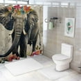 thumbnail image 7 of BCIIG Elephant Flowers Whimsical Bathroom Decor Set with Hooks, Colorful Luxurious Graphic Print Polyester Fabric Shower Curtain Set, Washable, 100% Polyester, Multi-Size 69x72, 7 of 7