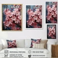 thumbnail image 4 of Designart "Apple Blossom Geometric euphony" Floral Floater Framed Wall Art Living Room, 4 of 7