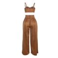 thumbnail image 4 of adaychics Women's 2 Piece Sets Sleeveless Corset Top and Wide Leg Pants with Drawstring Fashion Outfits for Streetwear, 4 of 9