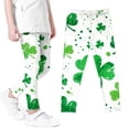 thumbnail image 7 of Avrnliq Girls St Patricks Day Green Shamrock Leggings, Stretchy Slim-Fit Pants for Girls 4-10, Festive Wear for Parades & School Parties,Size 4 T, 7 of 7