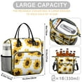 thumbnail image 5 of OBREWU White Sunflower Womens Lunch Box for Work,Insulated Large White Sunflower Lunch Bag for Women,Loncheras Para Mujer,Leakproof Adult Lunch Bag for Work,Beach,Travel,Picnic,Camping, 5 of 7