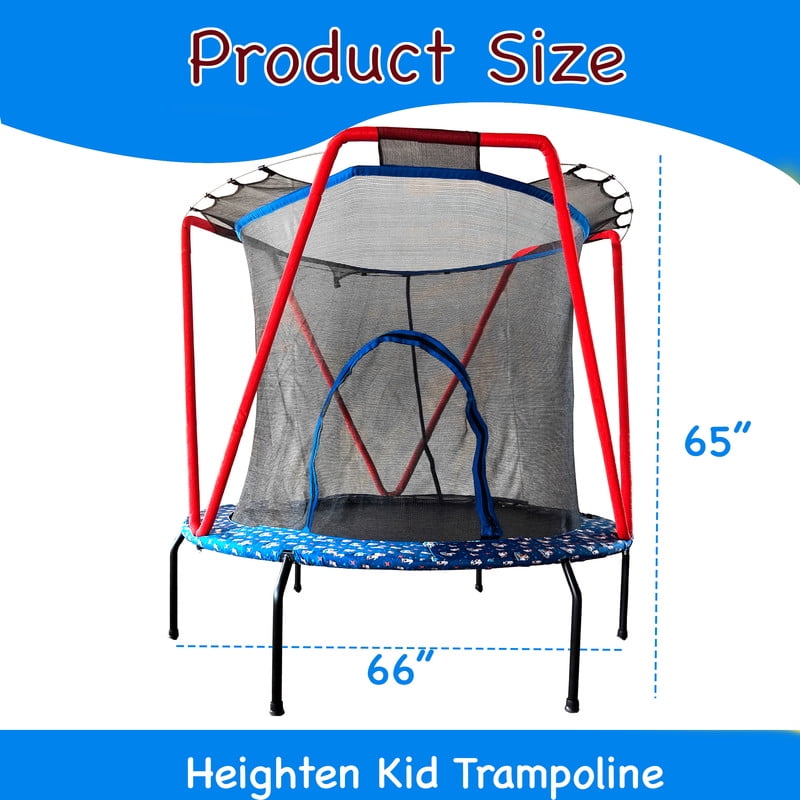 Gundir 66'' Trampoline for Kids Toddler Indoor Outdoor Small Trampolines for Baby with Heighten Net