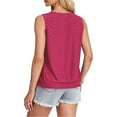 thumbnail image 4 of Eyelet Tops For Women Round Neck Sleeveless Tee Solid Causal Camisole Classic Dressy Vest Slim Fitted Cami Office Work Blouses Summer, 4 of 7