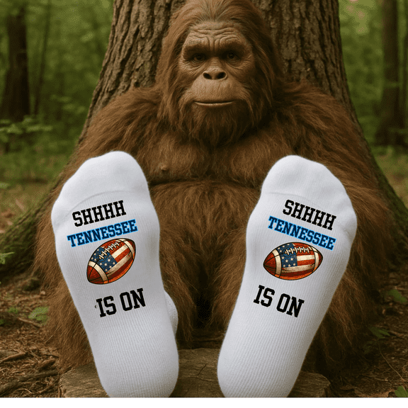 Tennessee, Football Fan Socks – “SHHHH, The Game Is On” (Team Color Options)