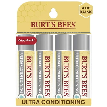 Burt,S Bees Lip Balm, Moisturizing Lip For All Day Hydration, 100% Natural, Ultra Conditioning With Shea, Cocoa & Kokum Butter (4 Pack).