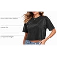 thumbnail image 4 of SAWOBUUN Women Crop Tops Acid Wash Short Sleeve T shirt Casual Trendy Comfy Y2K Summer Basic Tees, 4 of 8