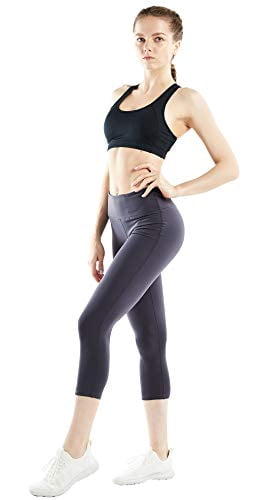 COOLOMG Womens Yoga Capri Leggings 
