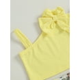 thumbnail image 6 of Bagilaanoe 2pcs Toddler Baby Boy Girl Short Pants Set One Shoulder Sleeveless Crop Tops + Shorts + Hat 9M 12M 24M 3T 4T 5T Kids Casual Summer Outfits, 6 of 8