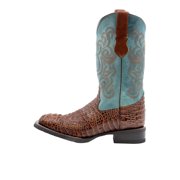 Ferrini Mens Stampede Croco Print Square Toe Cowboy Mid Calf Boots