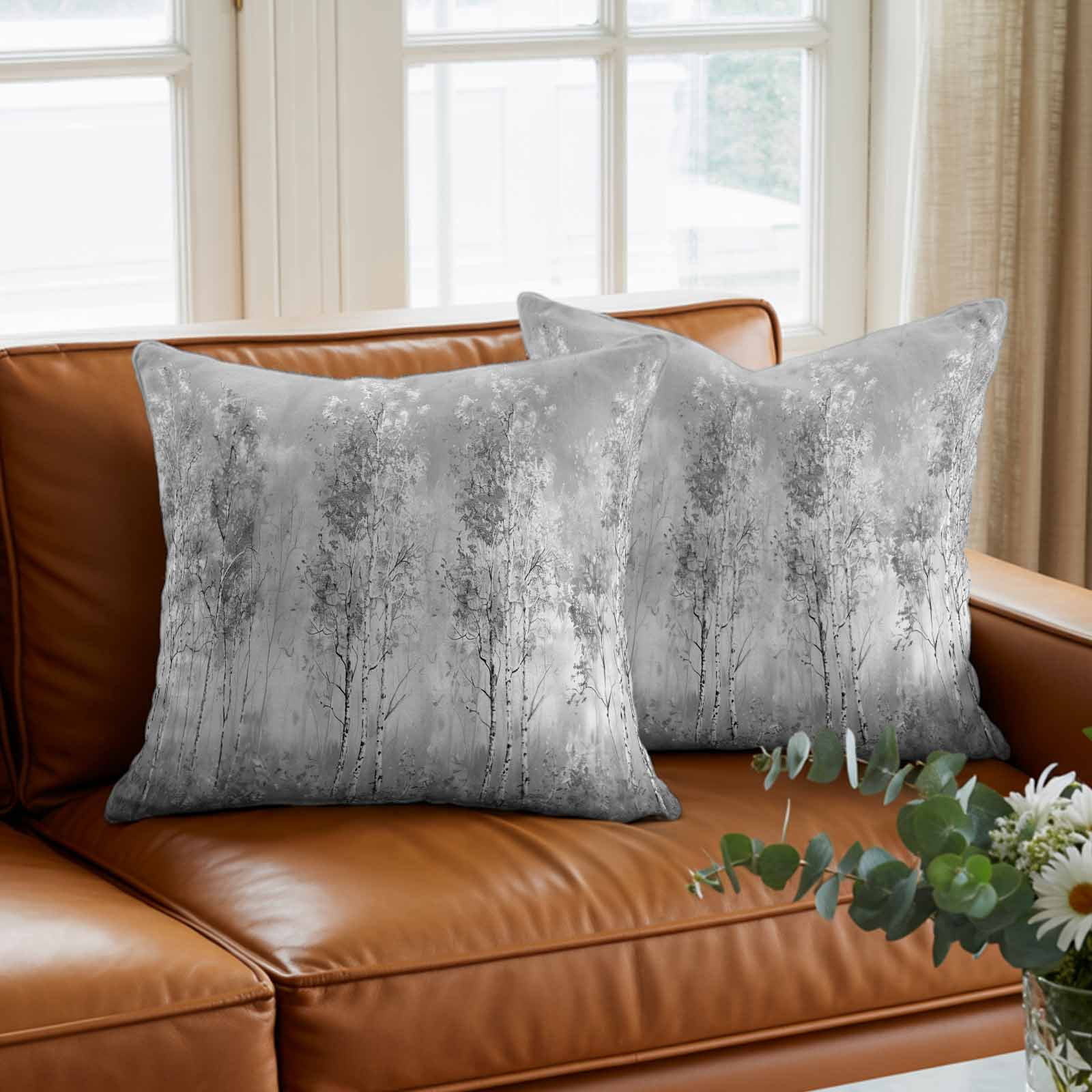 Pillow Covers 26x26 Inch, Grey Vintage Linen Pillowcase with Invisible Zipper, Modern Abstract Art Oil Paiting Decorative Throw Pillow Covers Cushion Case for Couch Sofa Bed Living Room
