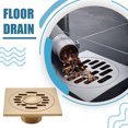 thumbnail image 3 of Ounissouiy Drenaje de piso de doble propósito de metal Ducha de latón y drenaje de piso combinado a prueba de olores con piso cuadrado Accesorios de baño, 3 of 6