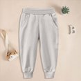 thumbnail image 2 of 7-8T Boys Girls Soft Solid Joggers,Unisex Toddler ELastic Waist Cute Solid Casual Loungewear Pants,Elastic Cuff Pocket Sweatpants Fall Winter Cloths for 12 Months 2T 3T 4T 5-8Y,Light Gray, 2 of 5