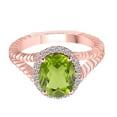 thumbnail image 5 of AoneJewelry 1.95 Carat Diamond and Oval Shape Peridot Ring In 10K Solid Rose, White & Yellow Gold, 5 of 5