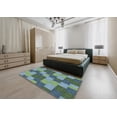 thumbnail image 5 of Ahgly Company Machine Washable Indoor Rectangle Transitional Blue Green Area Rugs, 5' x 7', 5 of 7