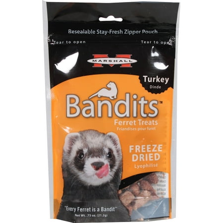 Marshall Pet Prod-food-Bandits Freeze Dried Ferret Treats- Turkey .75