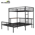 thumbnail image 5 of BELLEMAVE Twin over Full Bunk Bed with Desk, Metal Bunk Bed with Full-Length Guardrail and Ladder, Convertible into a Loft Bed Twin and Full Platform Bed(Black), 5 of 10