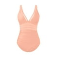 thumbnail image 4 of One Piece Swimsuit Women Women's V Neck Solid Swimsuit Mesh Splicing Padded Cups for Supportive and Stylish Beachwear, 4 of 4