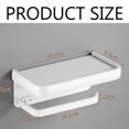 thumbnail image 5 of Decoración elegante para el baño, soporte para papel higiénico de acero inoxidable a prueba de óxido con estante para teléfono para un acceso rápido, espacio adicional y opción de montaje adhesivo, 5 of 5